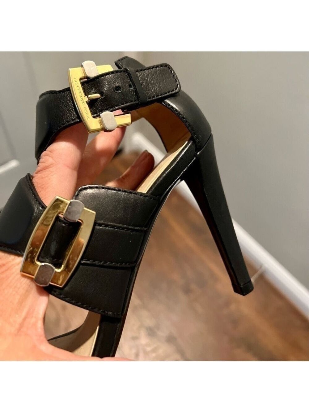 BALENCIAGA Paris black leather high heel sandals. Size 36 - Picture 2 of 10